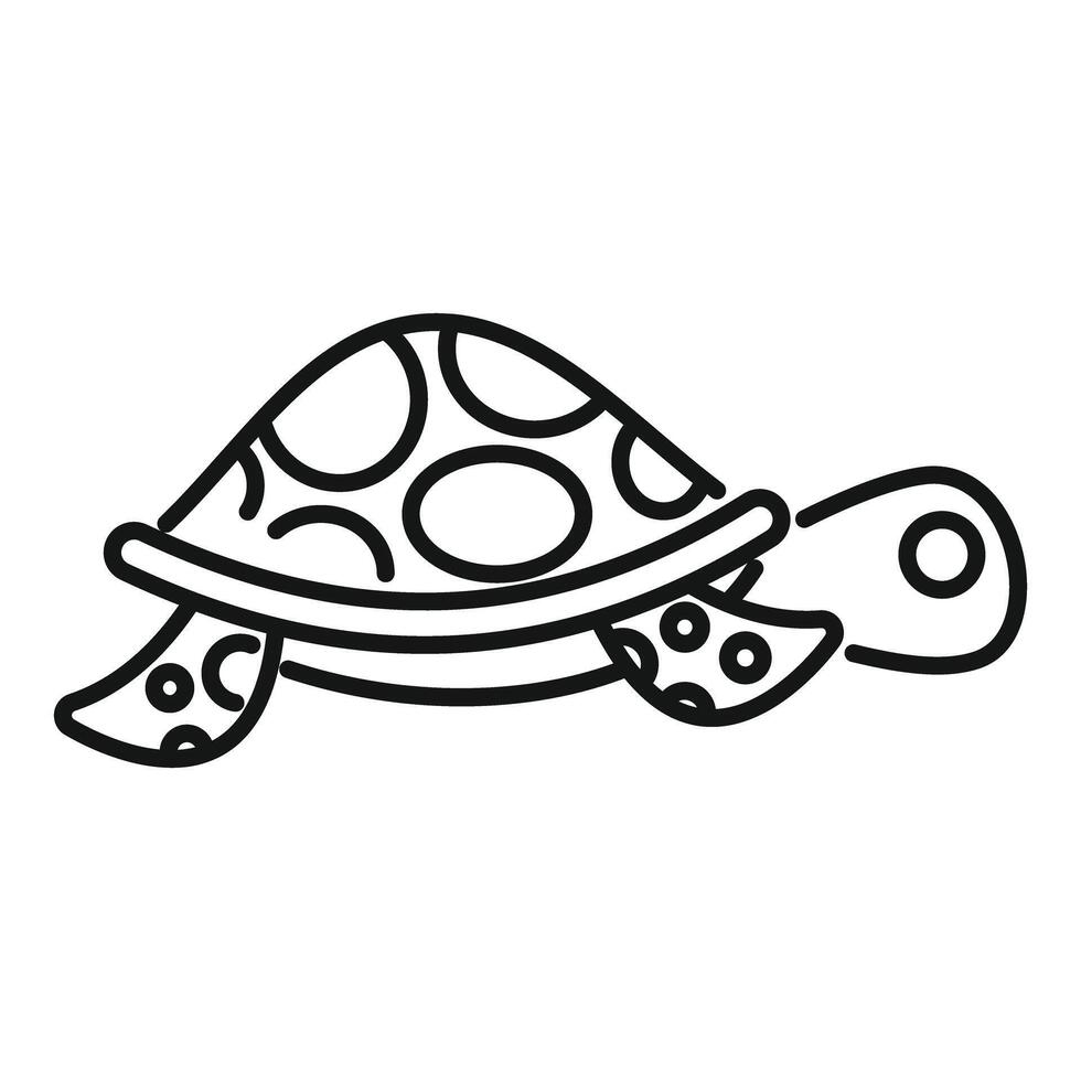 Cute turtle walking and showing its shell with circle pattern vector