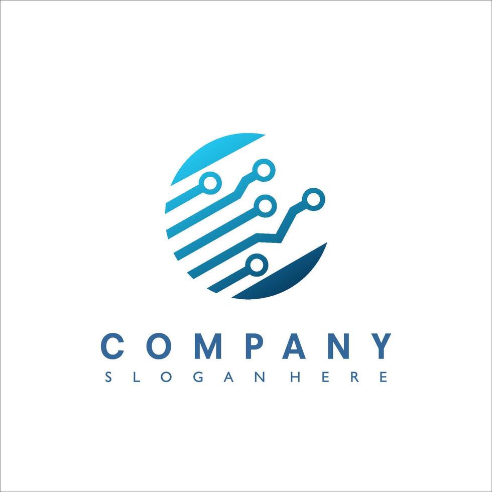 abstract circle tech logo design illustration vector