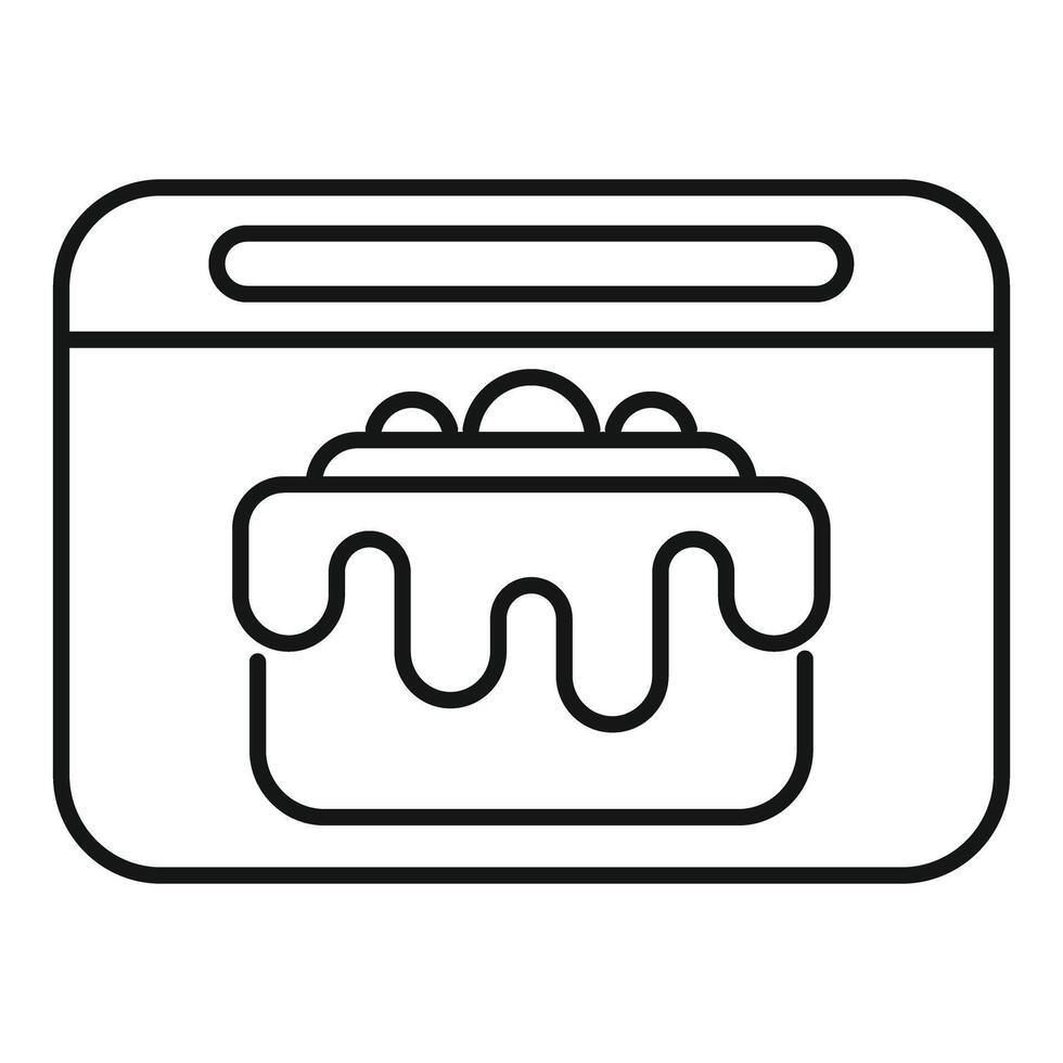 Baking website icon with cake and icing dripping down the side vector