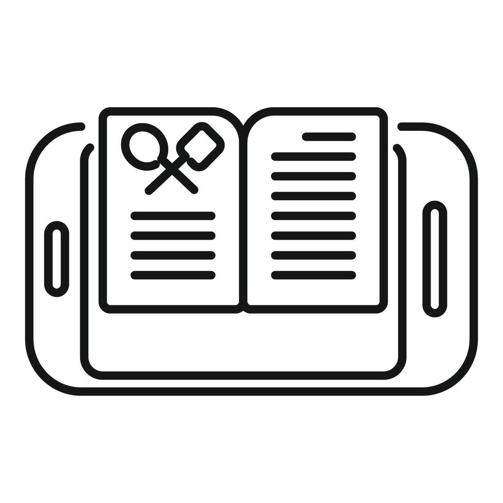 Online cookbook app displaying recipe on smartphone screen icon vector
