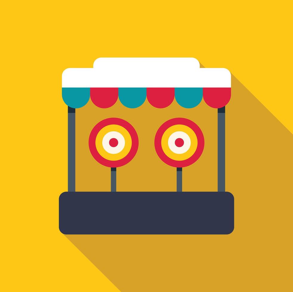 Shooting range game at amusement park having fun outdoors vector