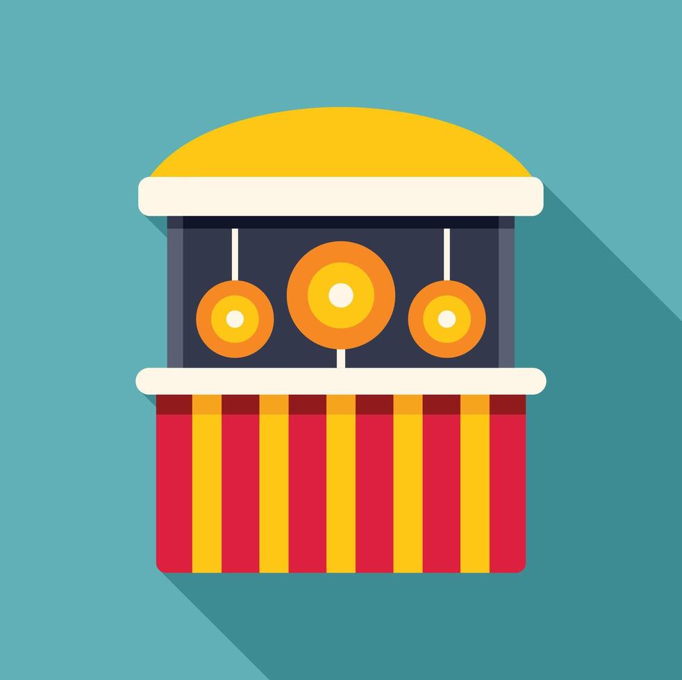Shooting gallery game booth at amusement park or carnival vector