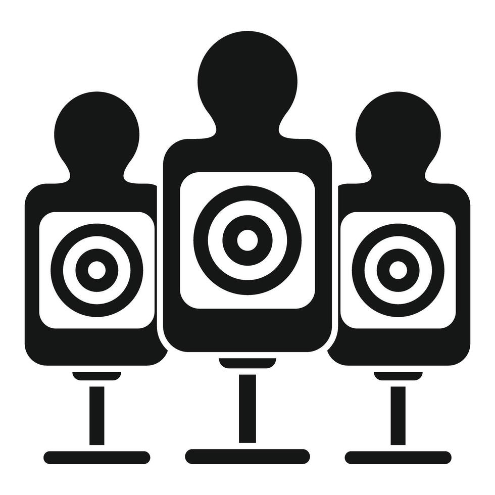 Shooting range targets showing aiming concept vector