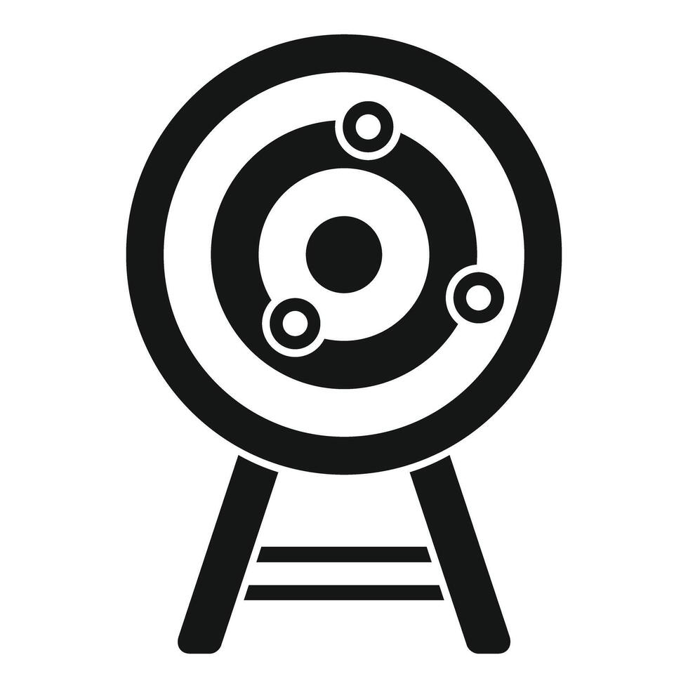 Shooting target with arrows in center standing on tripod icon vector