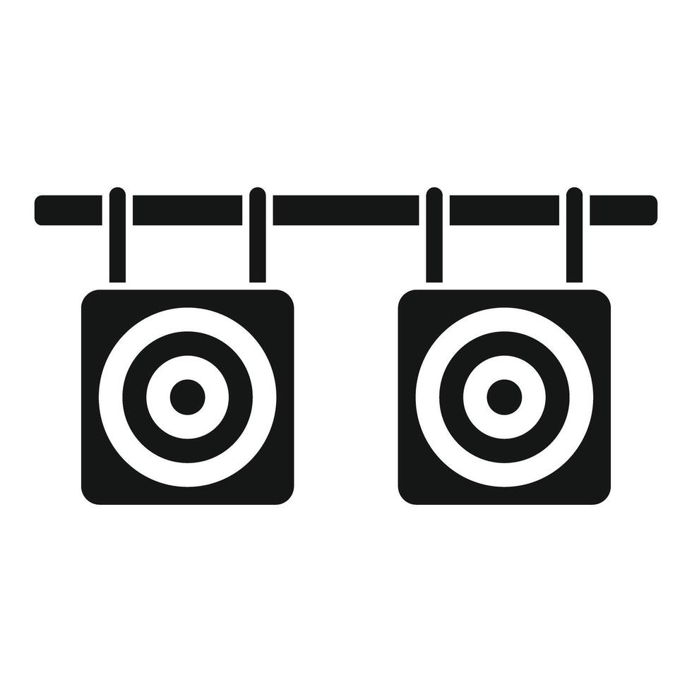 Shooting gallery targets hanging on a bar vector