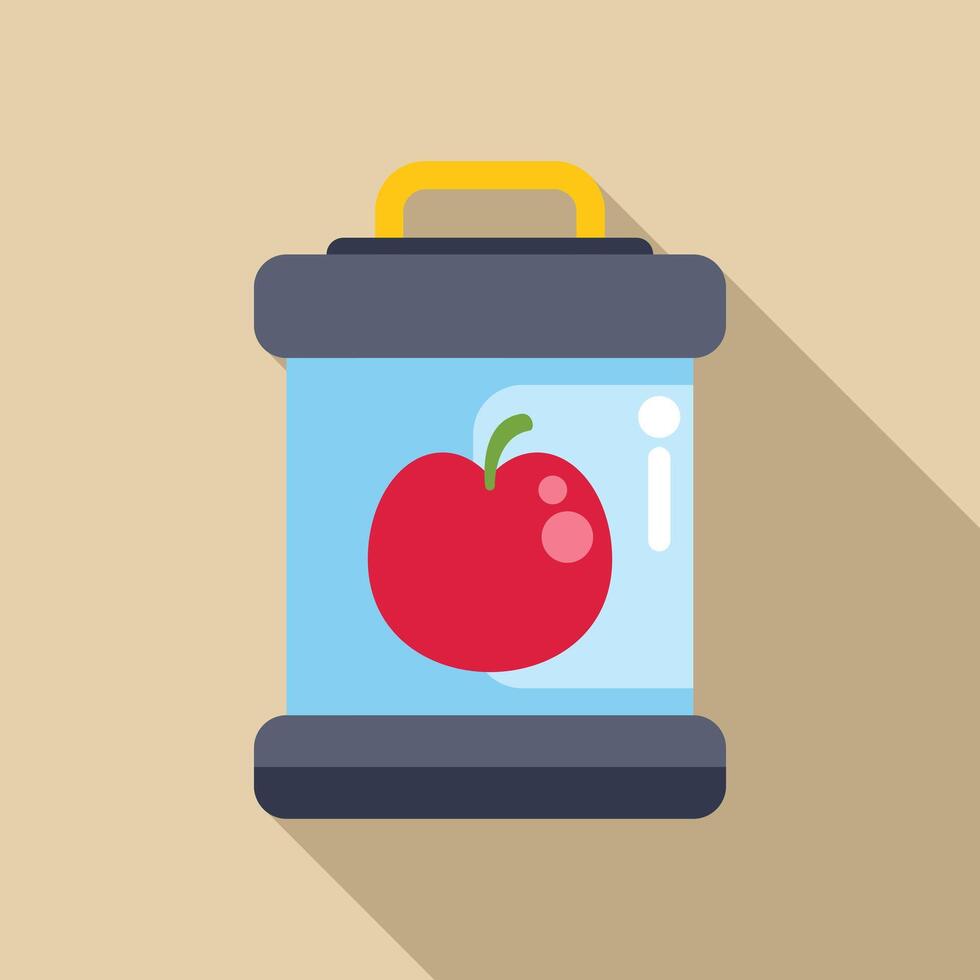 Apple jam jar icon, flat style vector