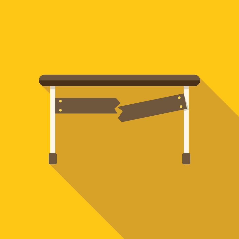Broken board showing instability on yellow background vector