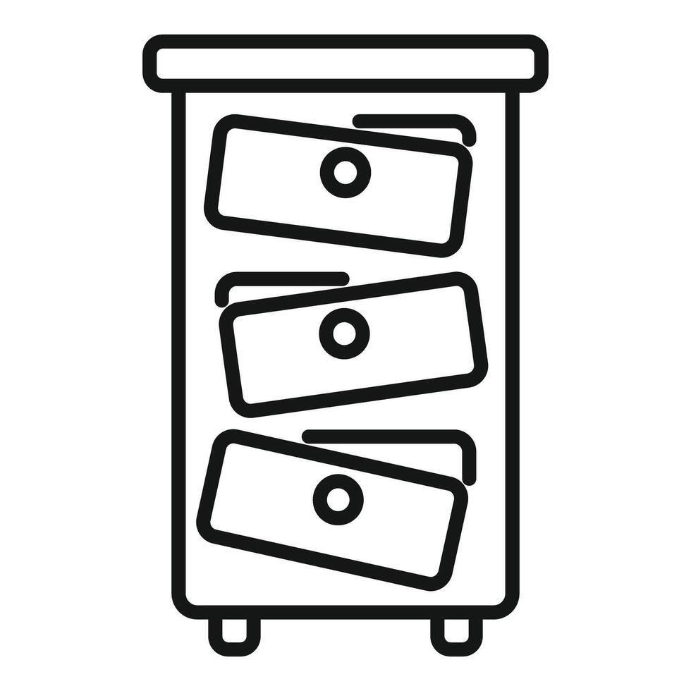 Office cabinet with open drawers representing chaos at work vector