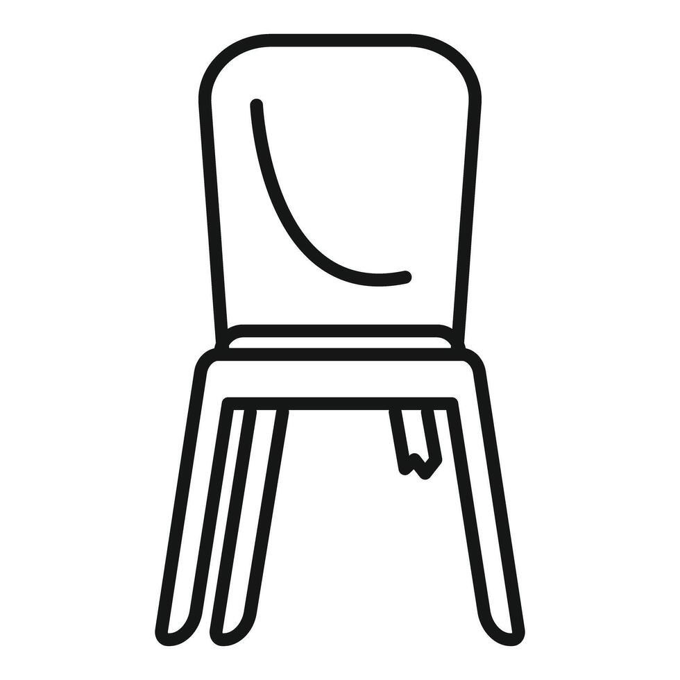 Broken chair leg fixing with duct tape line icon vector