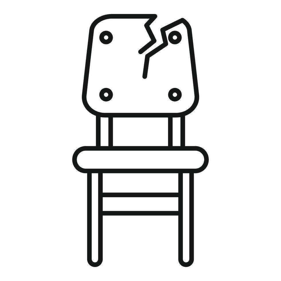 Broken chair icon showing unusable furniture vector