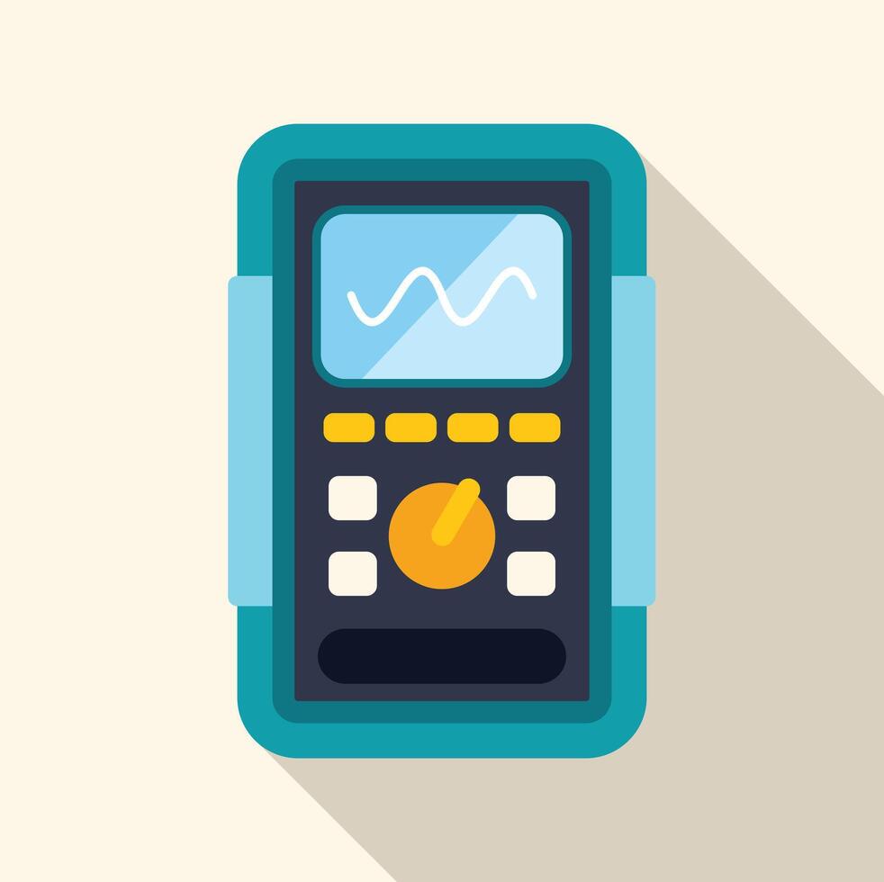 Digital multimeter showing a sinusoidal signal on its screen vector