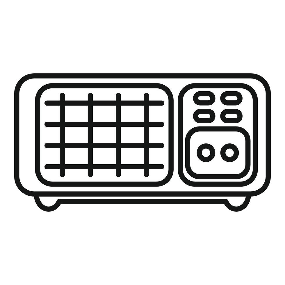Retro radio receiver broadcasting news and music icon vector