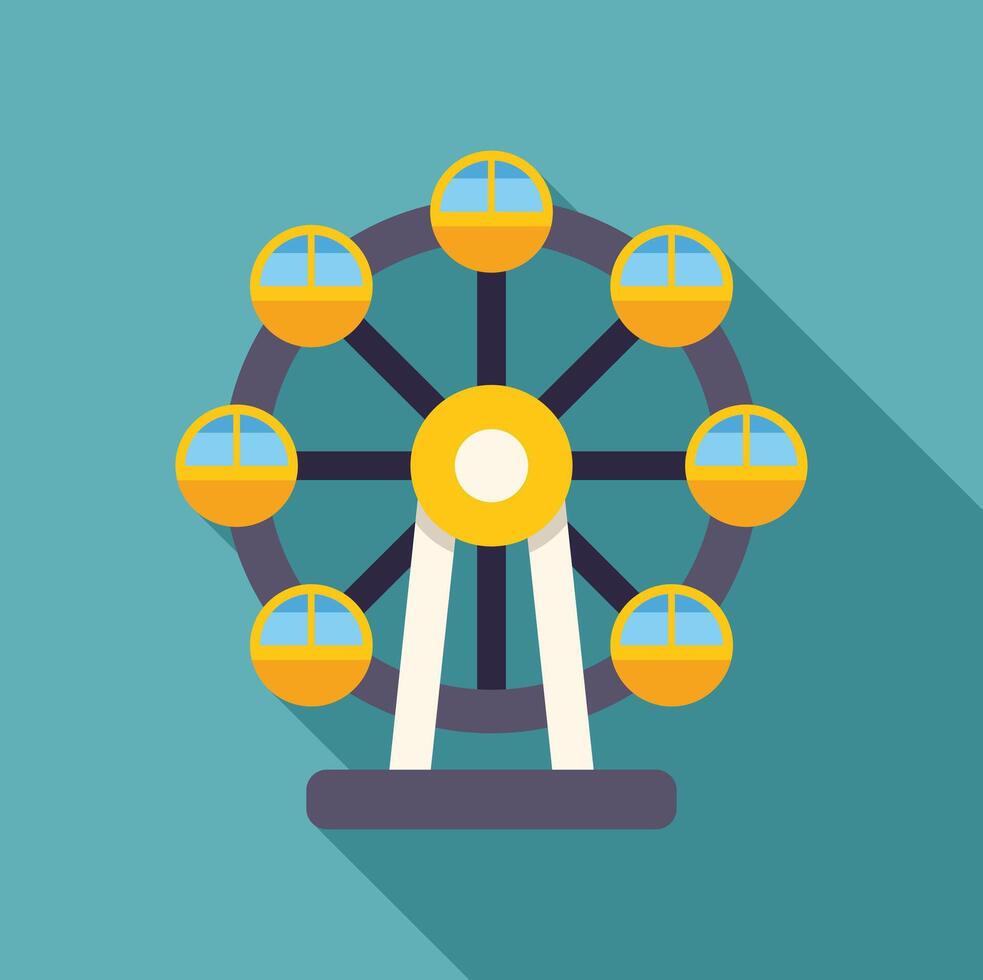 Ferris wheel rotating at amusement park on summer day vector