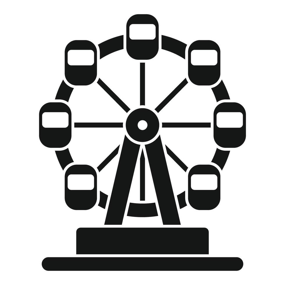 Ferris wheel rotating at amusement park silhouette icon vector