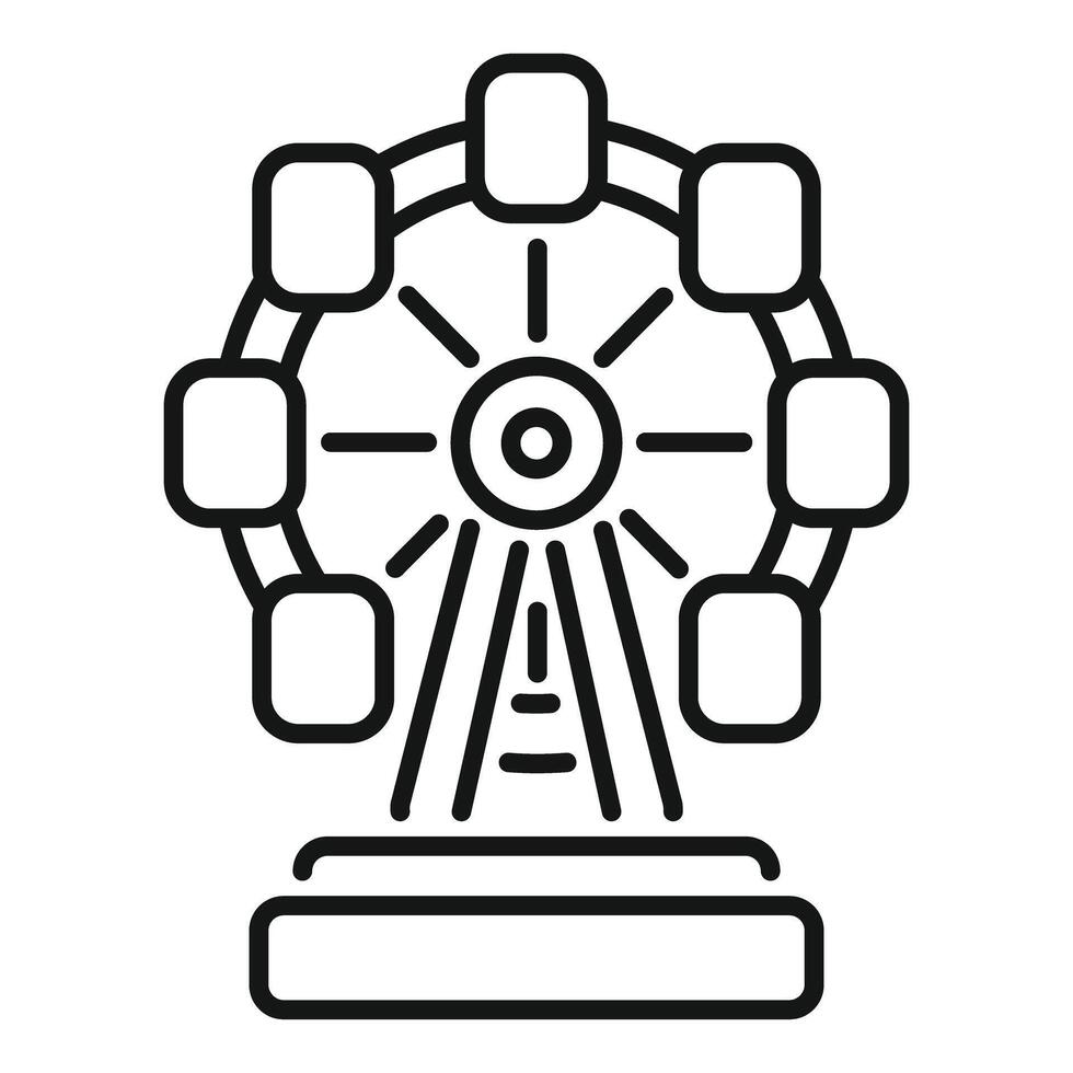 Ferris wheel rotating at amusement park minimalist icon vector