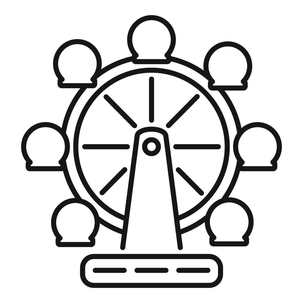 Ferris wheel rotating at amusement park minimalist icon design vector