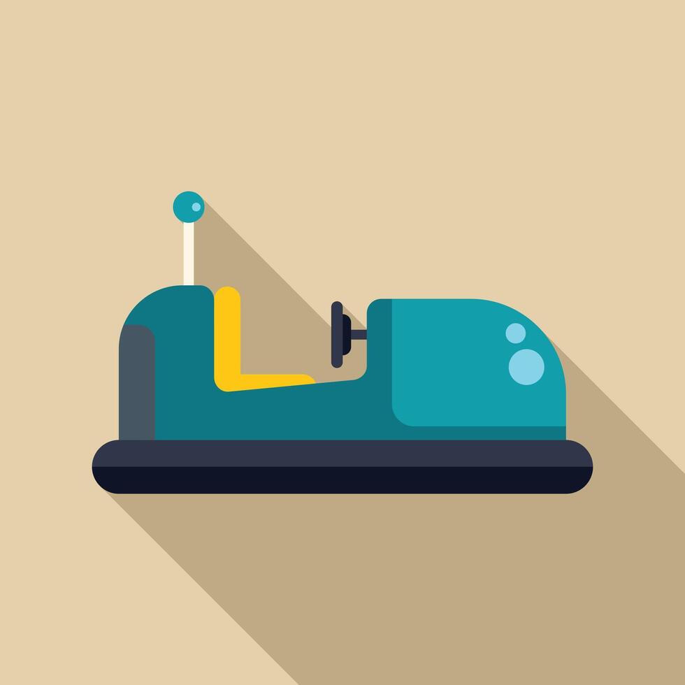Electric bumper car having fun in an amusement park ride vector