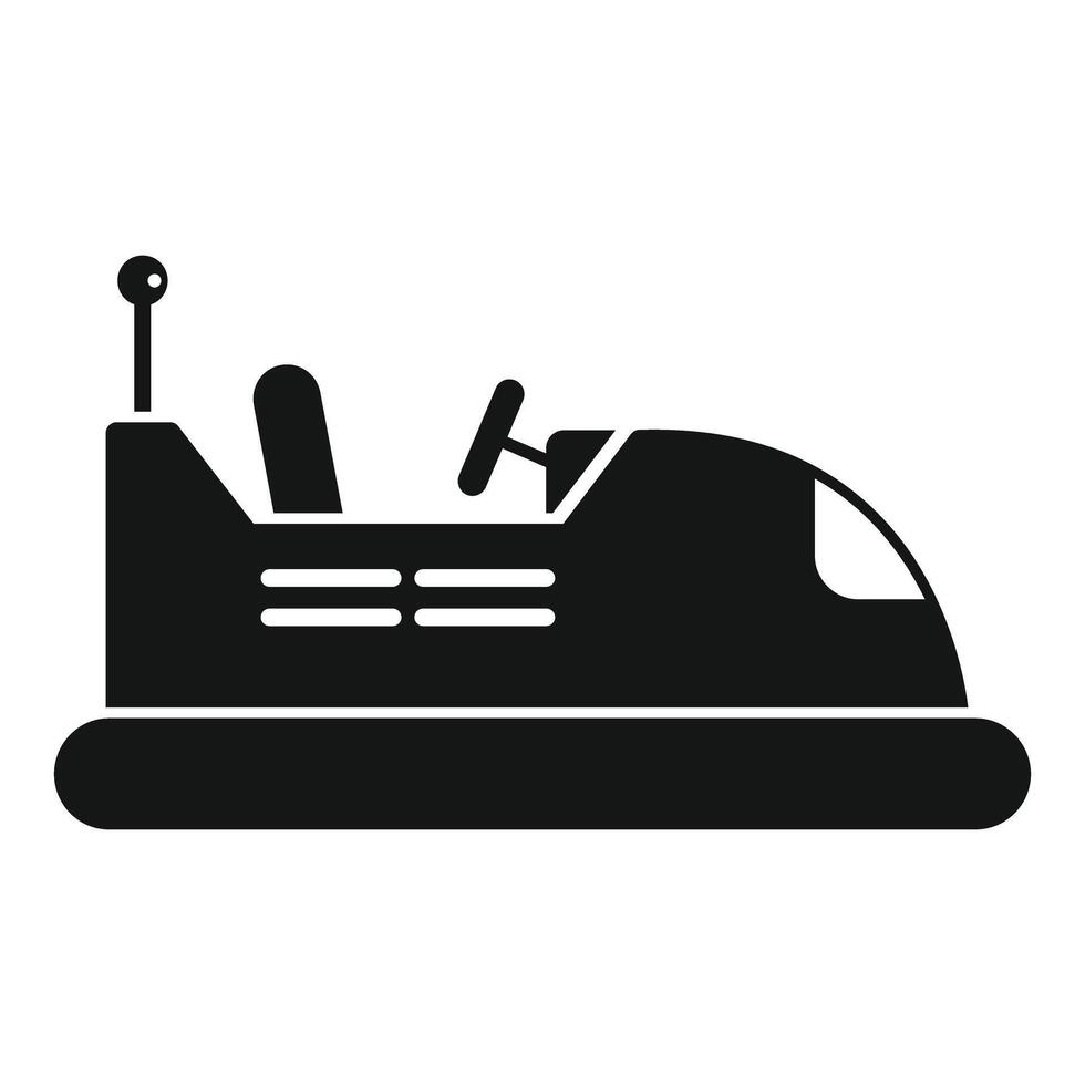 Bumper car amusement park ride moving side view silhouette icon vector