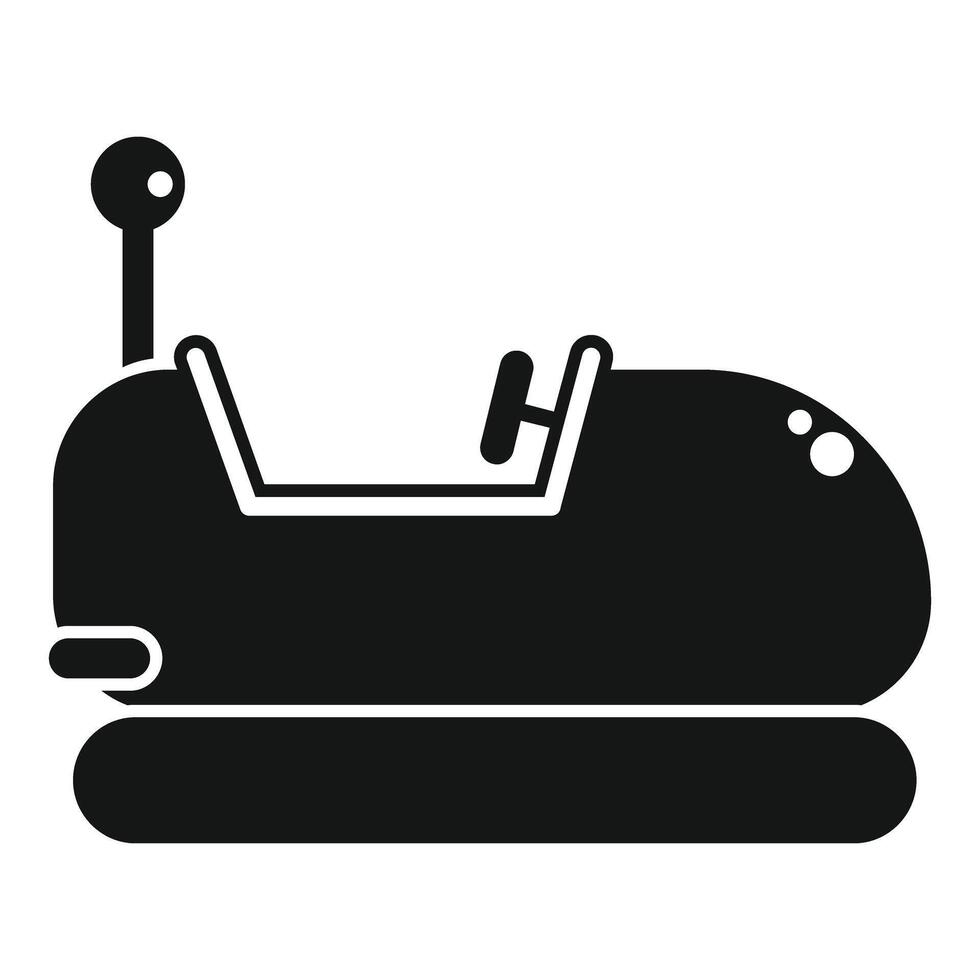 Bumper car electric ride attraction icon, simple style vector