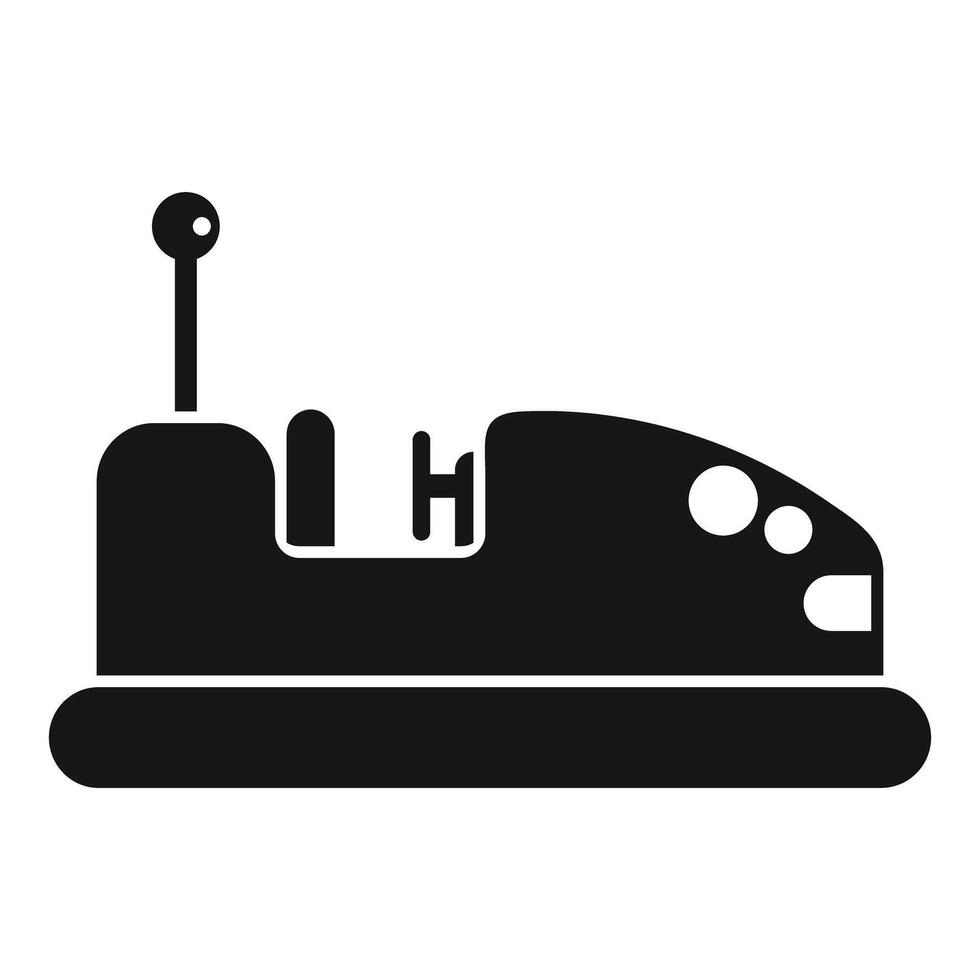 Bumper car with steering wheel standing still icon silhouette vector