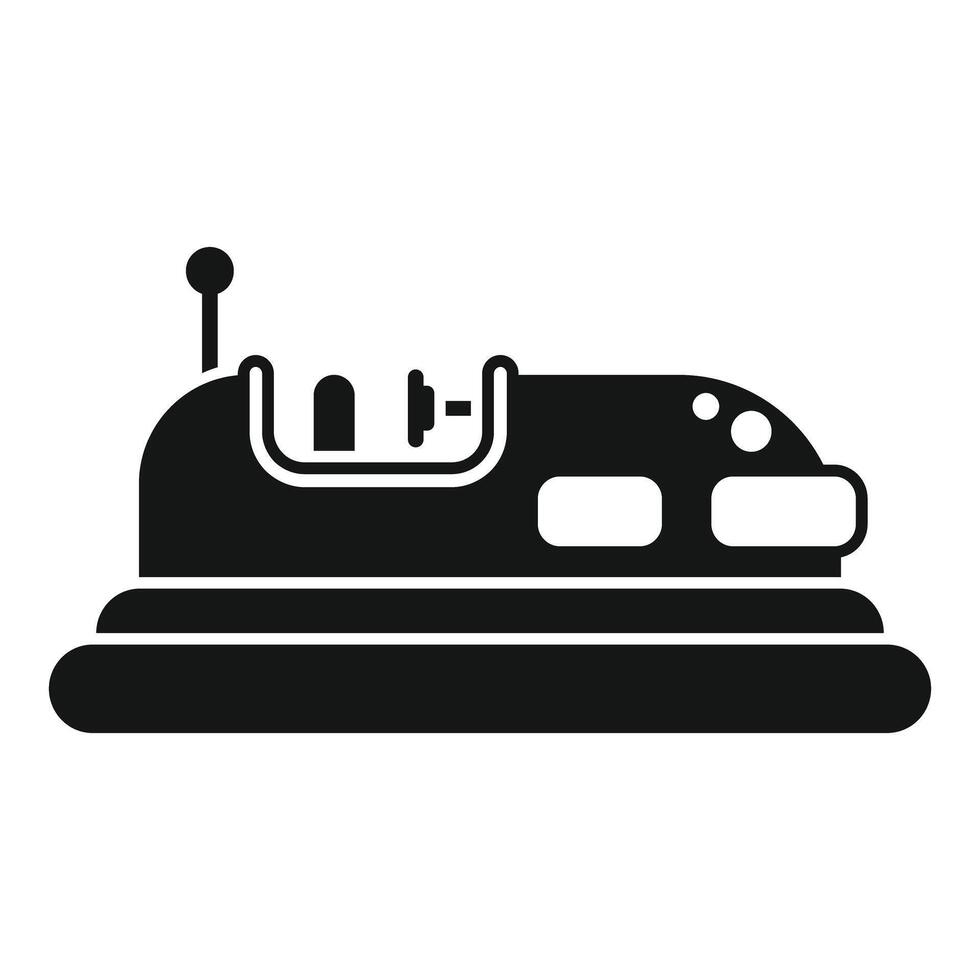 Bumper car futuristic spaceship model in amusement park attraction icon simple style vector