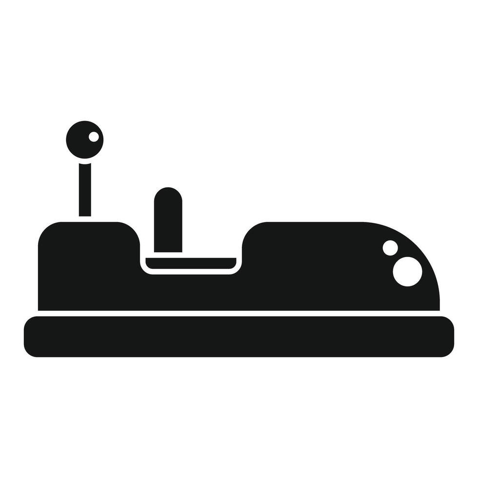 Bumper car with big round fender in amusement park icon, simple style vector