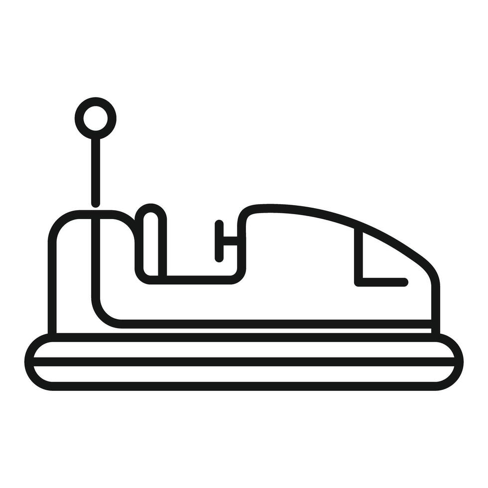 Bumper car electric attraction icon, outline style vector