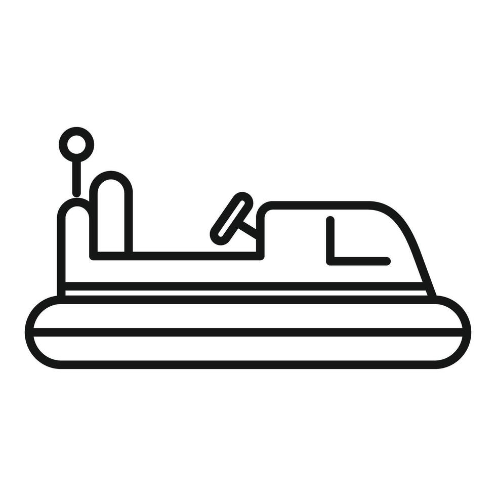 Hovercraft floating on air cushion icon outline vector