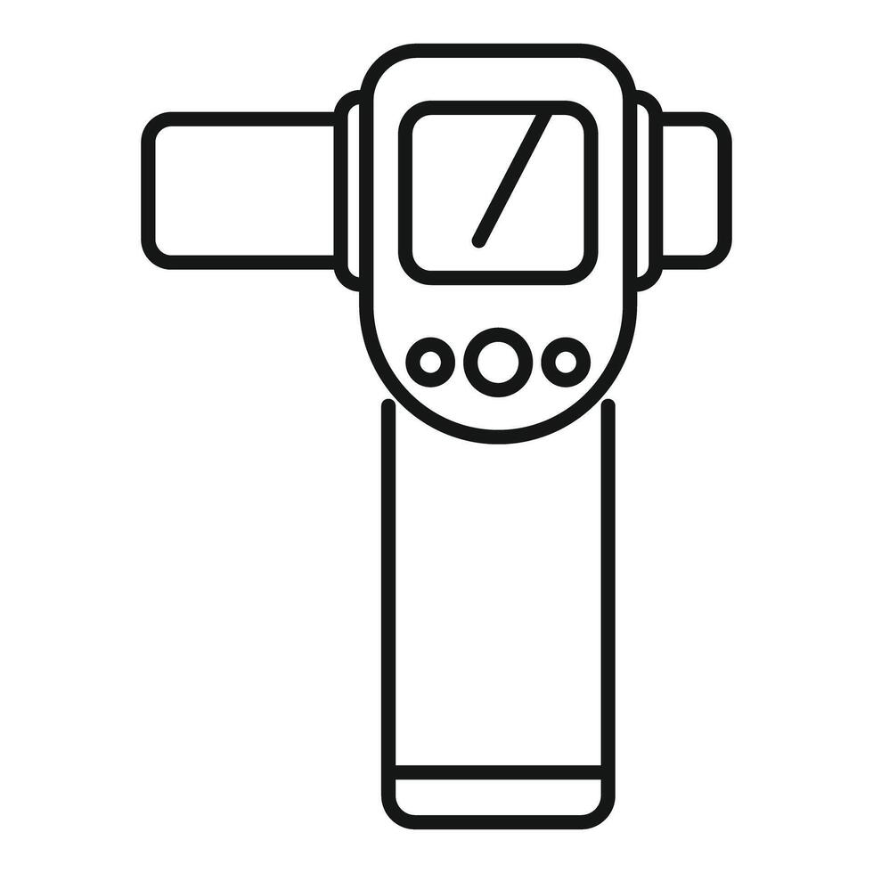 Digital medical infrared thermometer showing measuring temperature icon vector