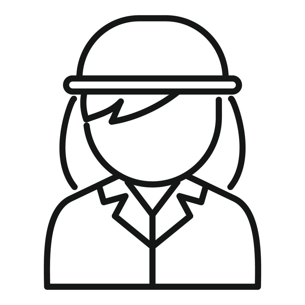 Female engineer wearing a hard hat and a jacket, vector
