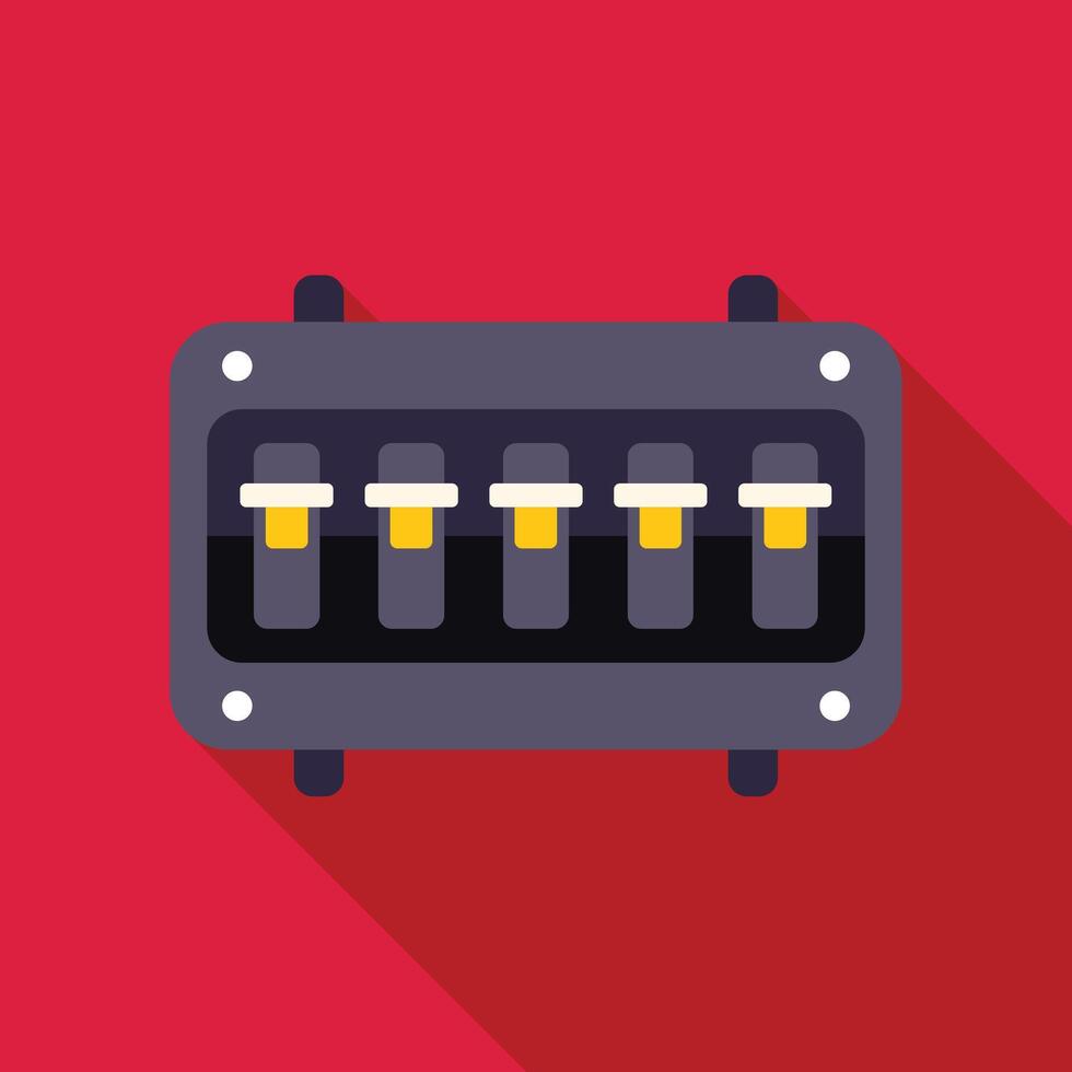 Electrical panel with fuses is connecting wires and supplying electricity vector