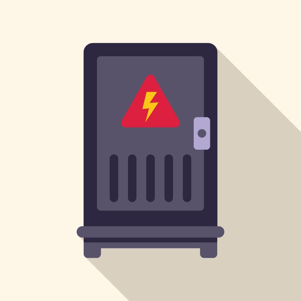 Electric fuse box with high voltage warning sign showing potential danger vector