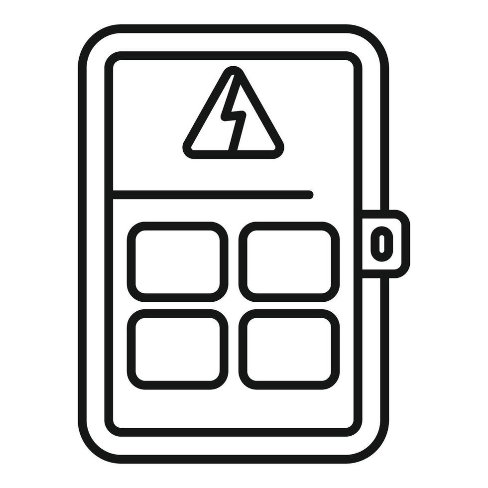 Electric switchboard with high voltage sign showing potential danger vector