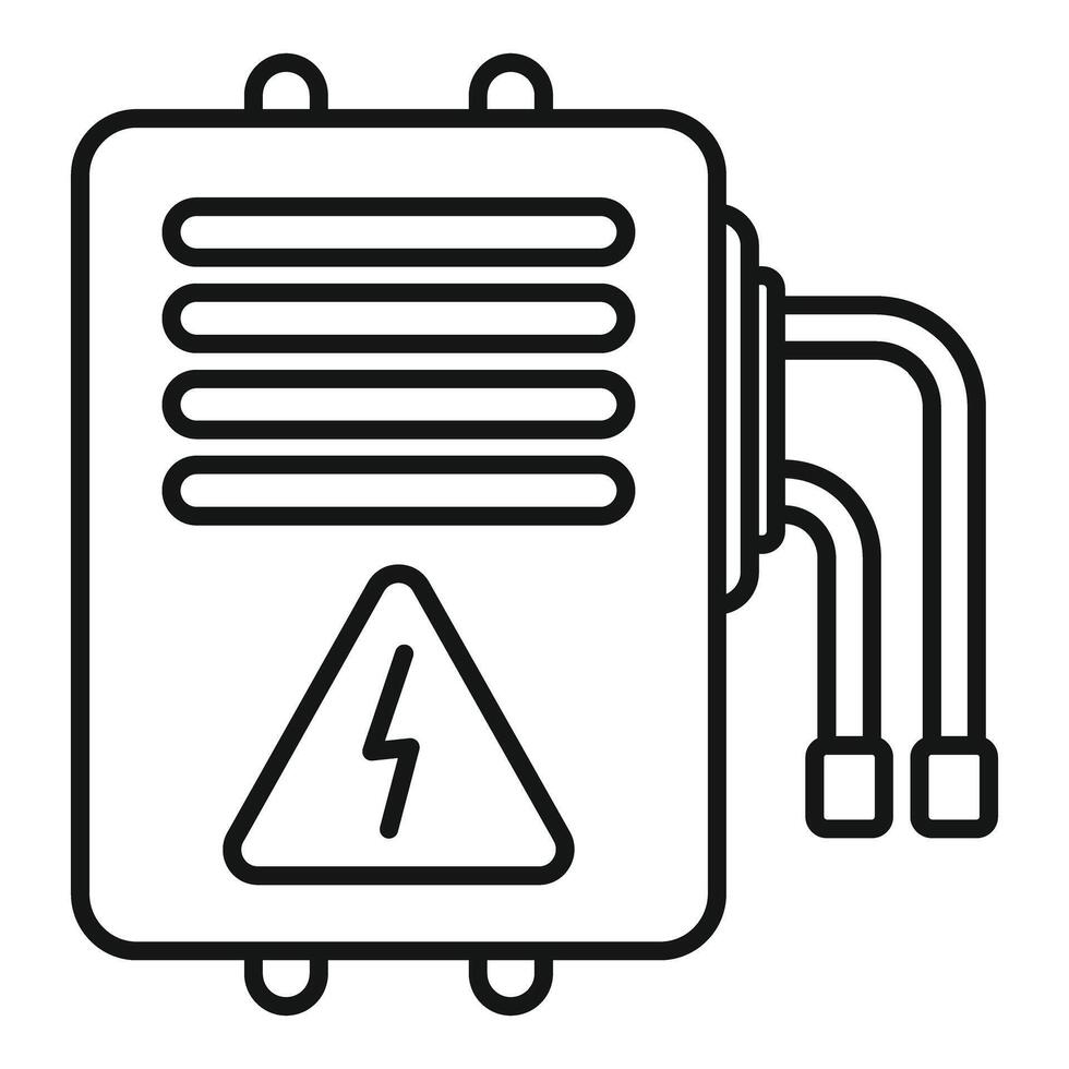 Electric fuse box being connected with wires icon vector outline