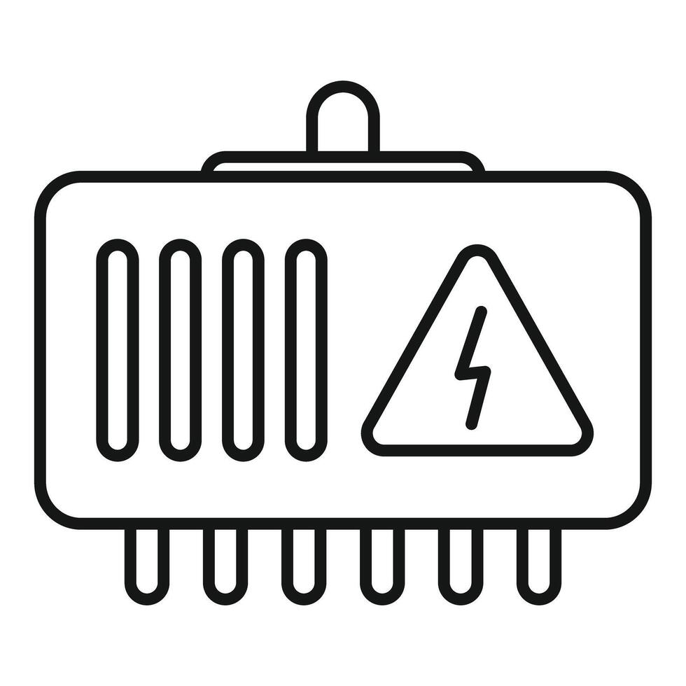 Electric fuse box with high voltage sign showing danger icon vector