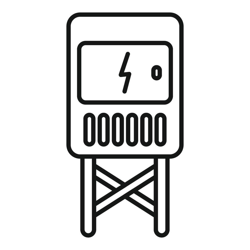 Electric meter standing on tripod showing energy consumption data vector