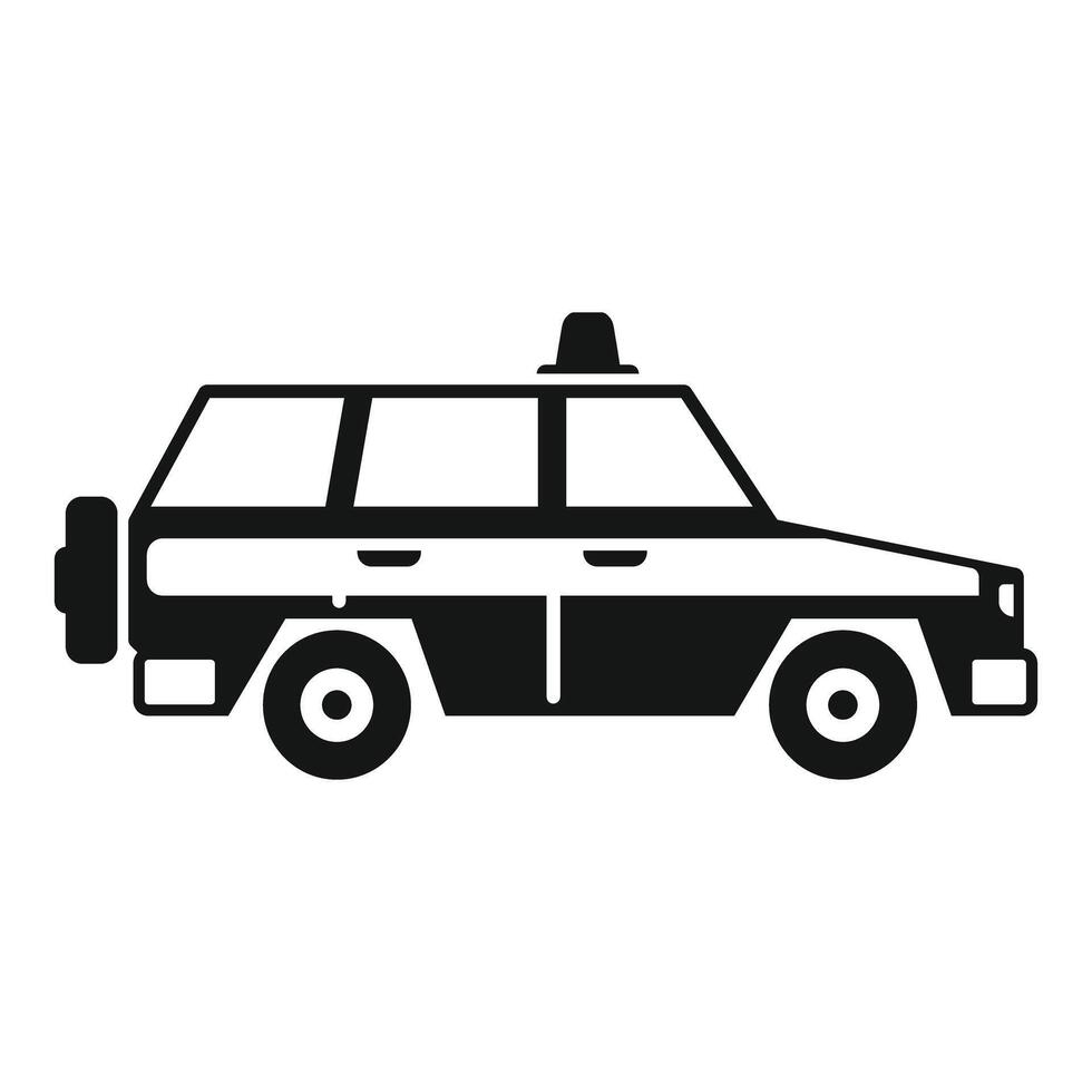 Black and white police patrol car with siren on top vector