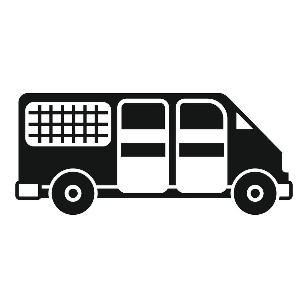 Police van parked on white background side view vector