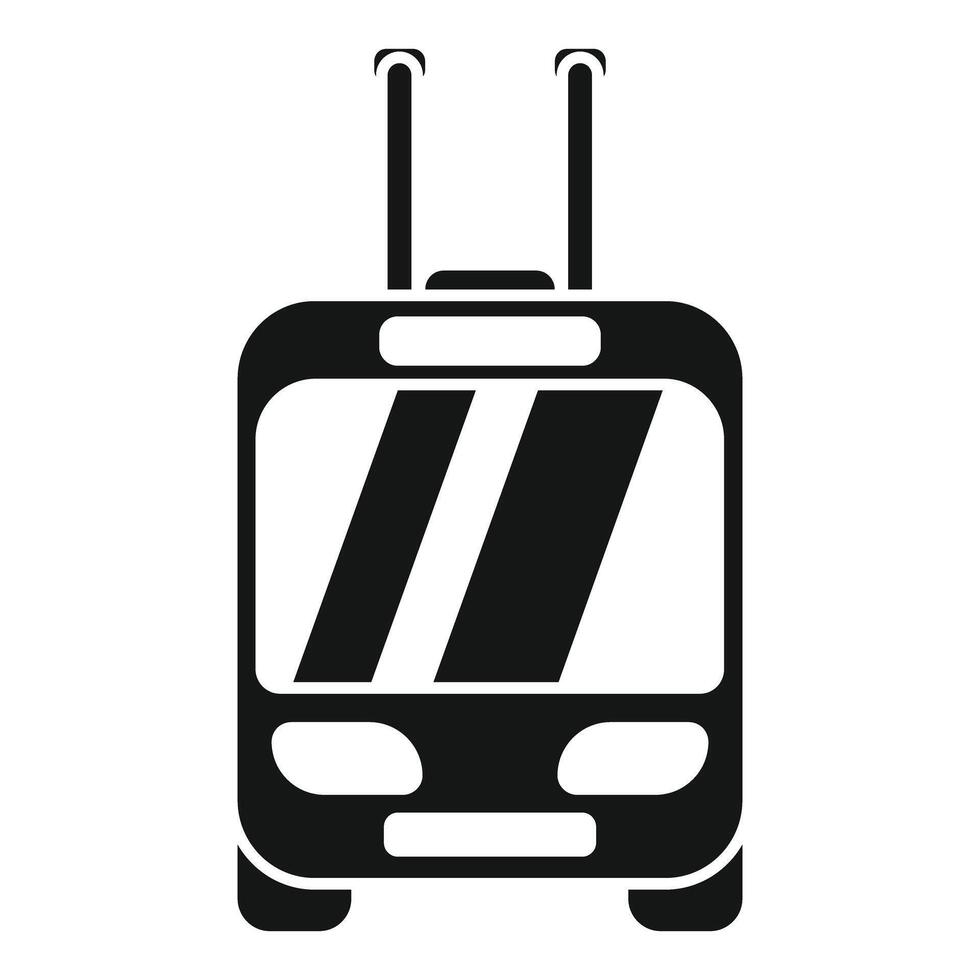 Trolleybus front view electric transport icon simple style vector