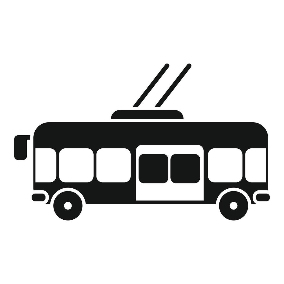 Trolleybus public transportation silhouette icon representing eco friendly travel vector