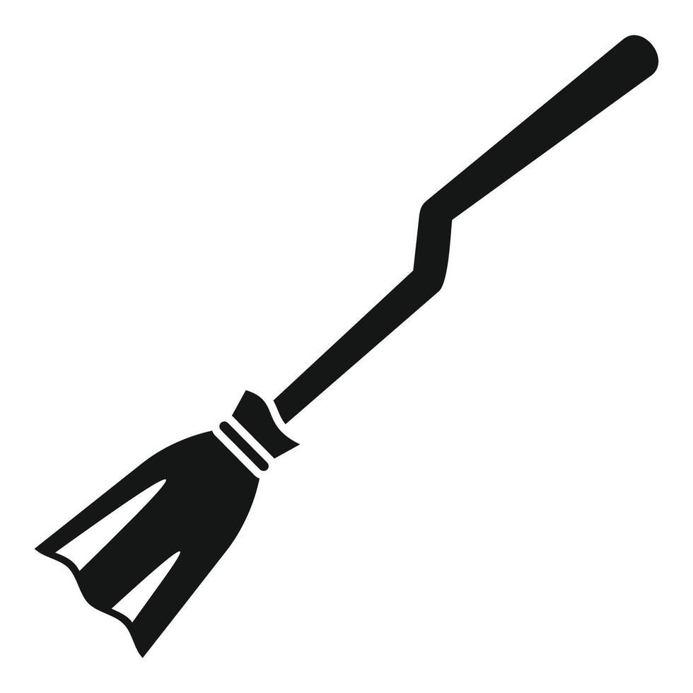 Witch broom flying silhouette icon showing halloween symbol vector