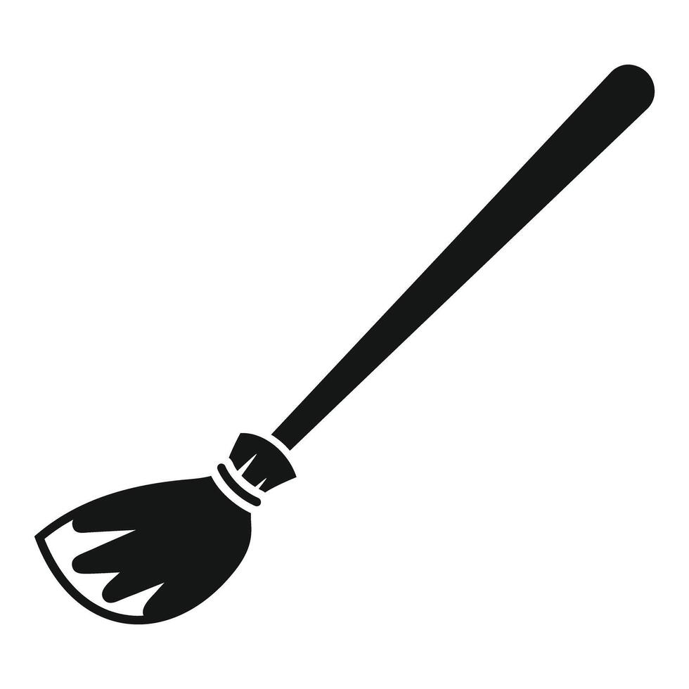 Witch broom silhouette icon showing magic and wizardry vector