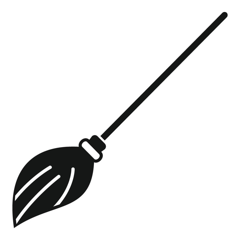 Simple witch broom icon showing cleaning and halloween vector