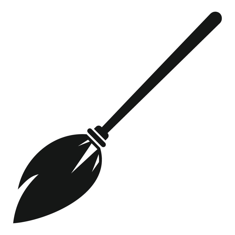 Witch broom icon representing halloween cleaning symbol vector