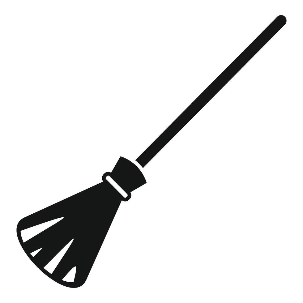 Simple vector silhouette icon of a witch's broom