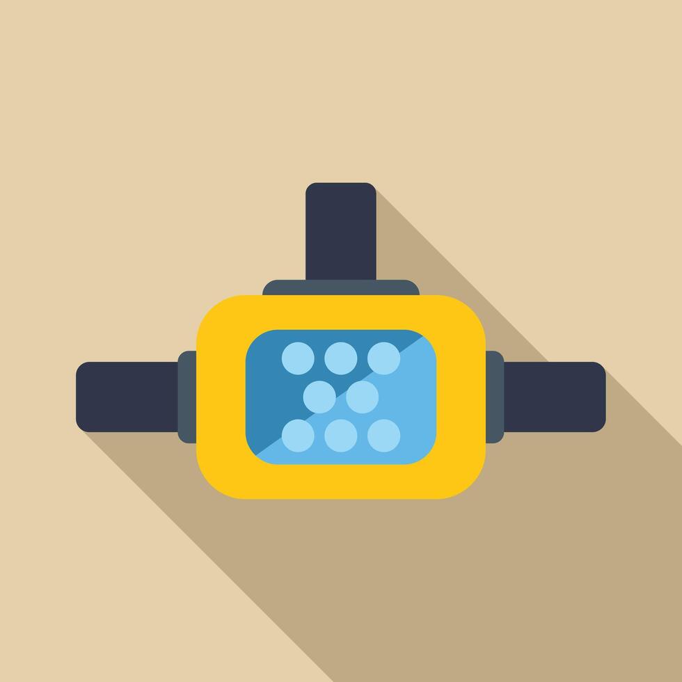 Bicycle light shining with nine leds in yellow case vector