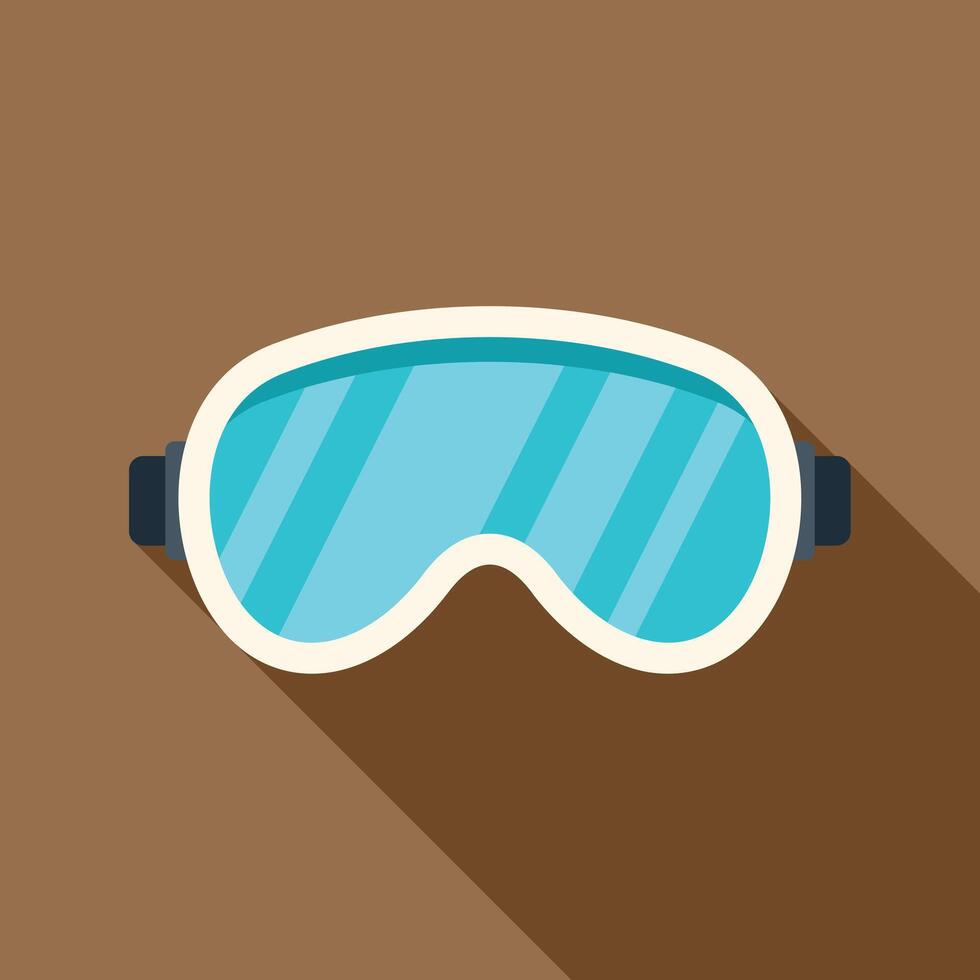 Ski goggles casting shadow on brown background vector
