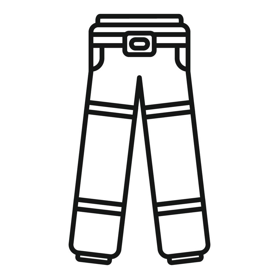 Fireman uniform pants with belt protecting from fire vector