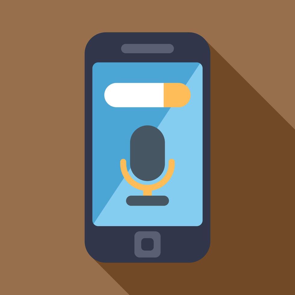 Smartphone recording audio message with microphone icon displayed vector