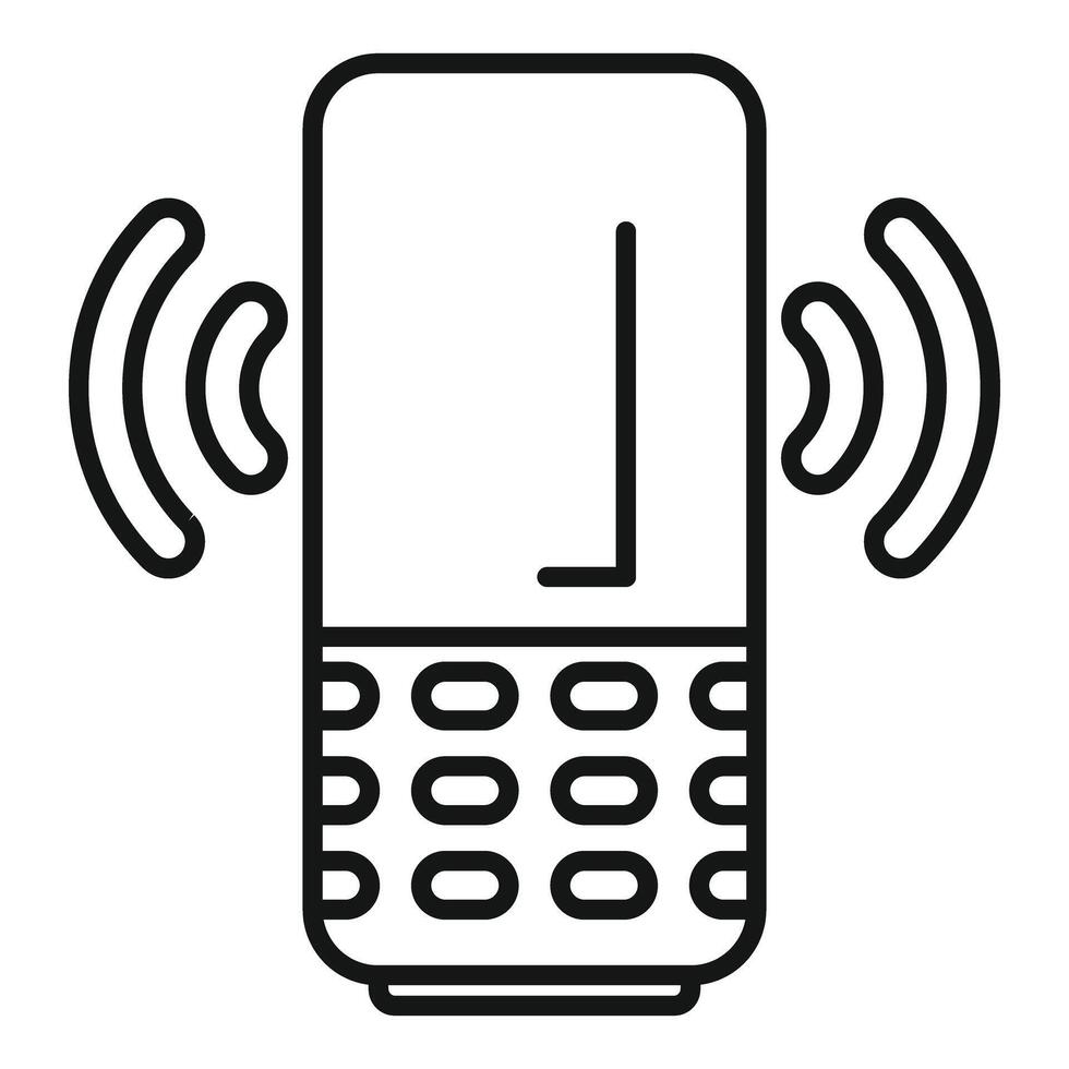 Mobile phone emitting sound waves showing speakerphone mode vector